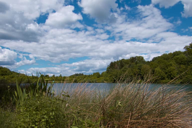Stausee Katzenbach bei Pfaffenhofen - Blick über den idyllischen Badesee Stausee Katzenbach bei Pfaffenhofen - Blick über den idyllischen Badesee